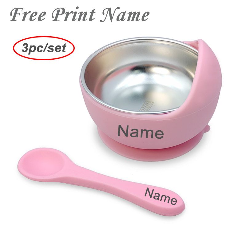 Weaning Spoon Set - 3Pcs Set Baby Feeding Bowl With