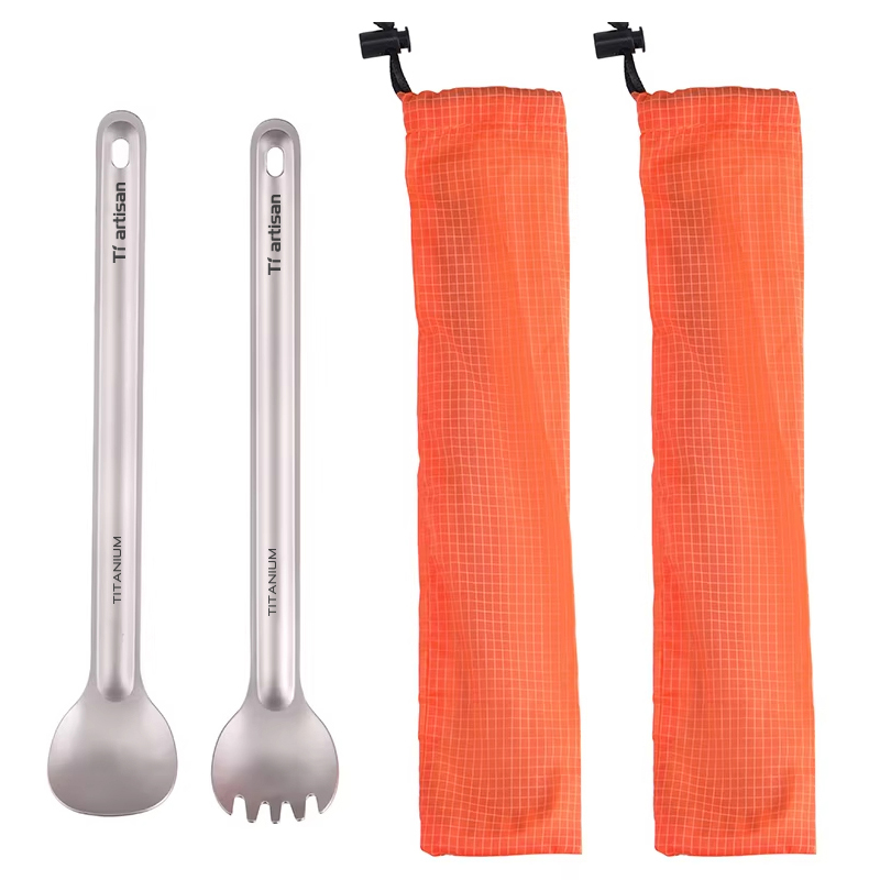 Weaning Spoon Set - Tiartisan Pure Titanium Cutlery Ultralight Long