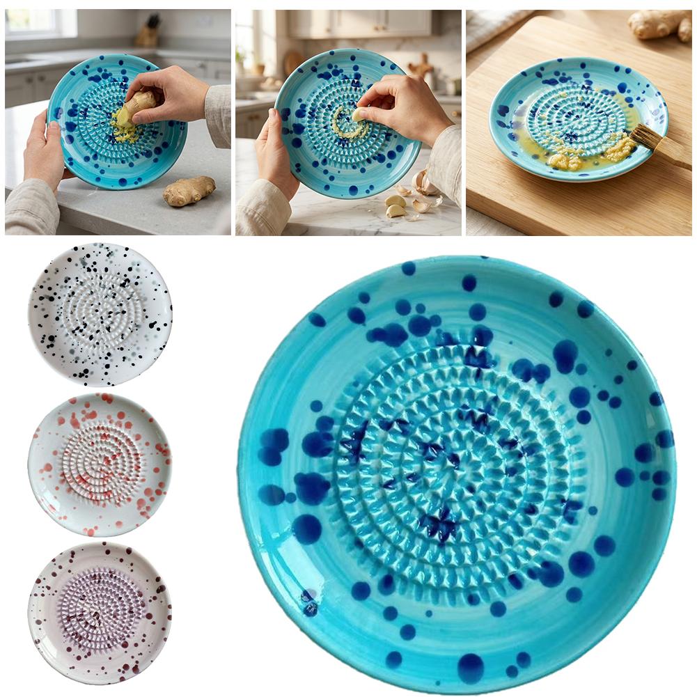 Baby Food Grinding Bowl - Ink-Splashed Ceramic Manual Grinder Bowl for