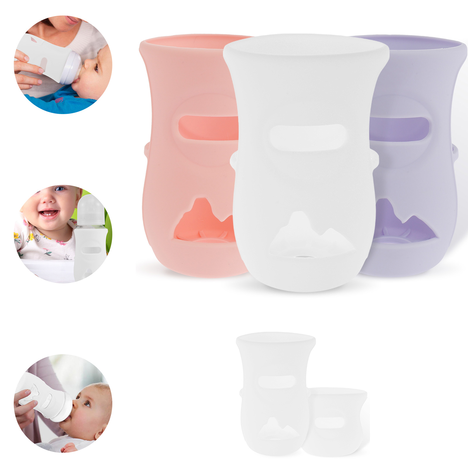 Baby Food Pouches - Silicone Sleeves Silicone Baby Bottle Cover