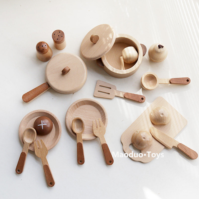 Baby Food Toy - Maoduo Toys Beech Wooden Kids Kitchen