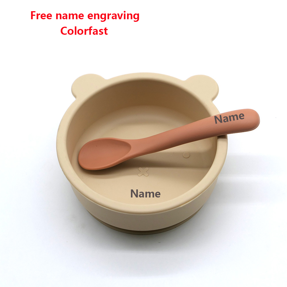 Weaning Spoon Set - Kids' Tableware Set Bowl Spoon Personalized