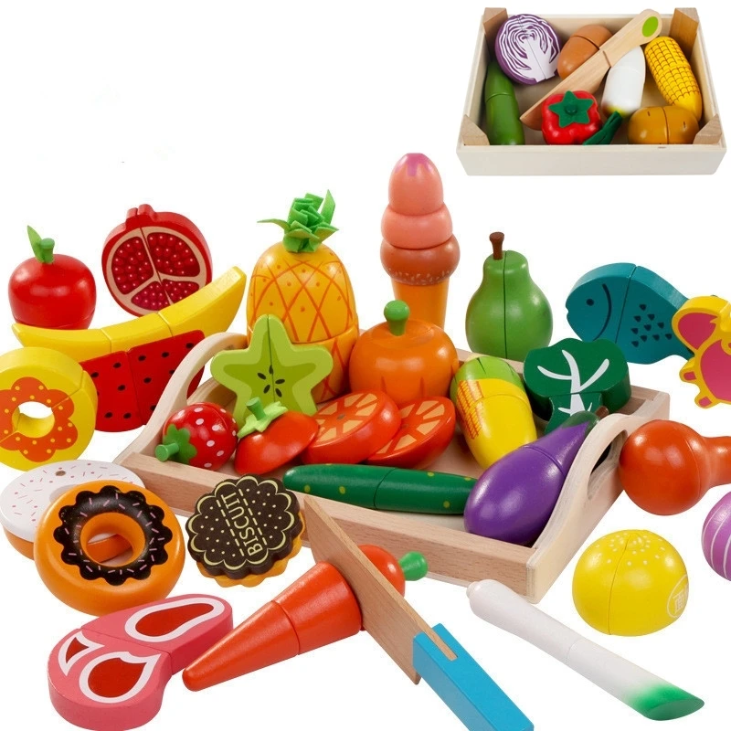 Baby Food Vegetable - DIY Cute Wooden Cutting Fruit Vegetable