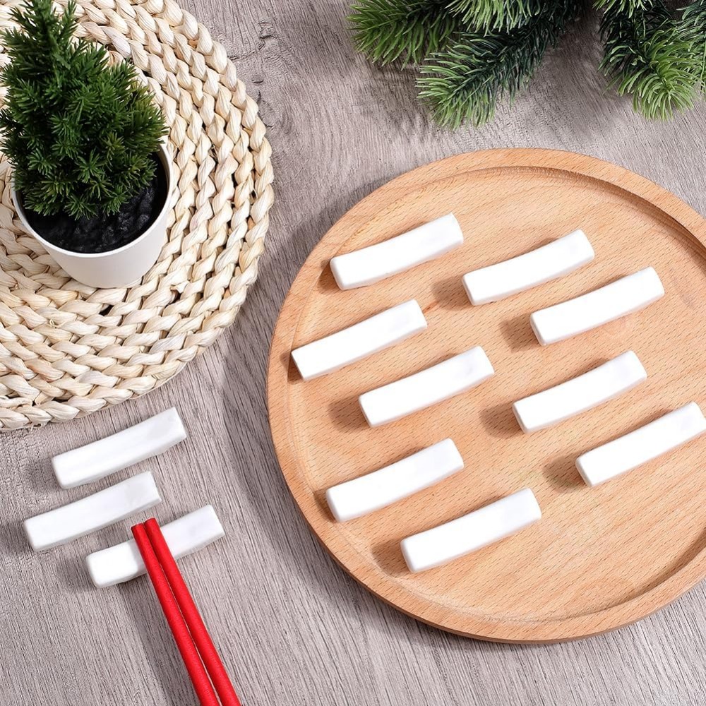 12Pcs Chopstick Rest White Jap - Weaning Spoon Set recension och pris