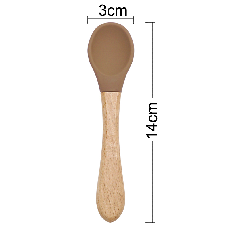 Feeding Wooden Handle Silicone - Baby Food Eating recension och pris