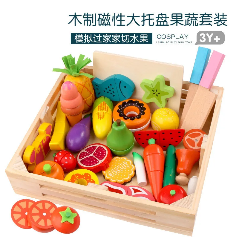 DIY Cute Wooden Cutting Fruit  - Baby Food Vegetable recension och pris