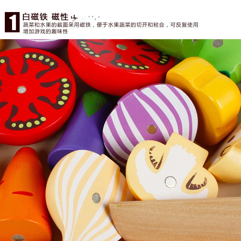DIY Cute Wooden Cutting Fruit  - Baby Food Vegetable recension och pris