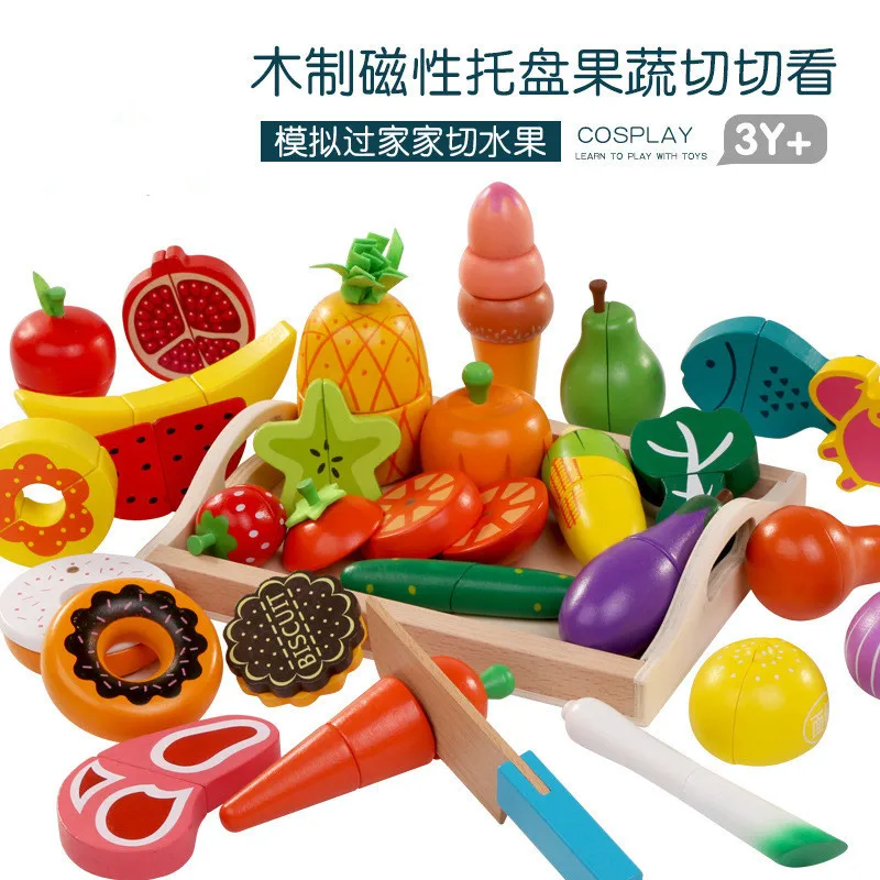 DIY Cute Wooden Cutting Fruit  - Baby Food Vegetable recension och pris